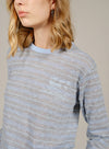 Embroidered Stripe Long Sleeve Tee