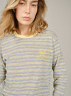 Embroidered Stripe Long Sleeve Tee
