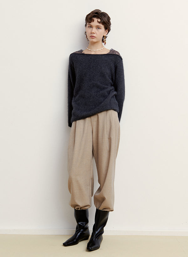 Lace Off-Shoulder Sweater