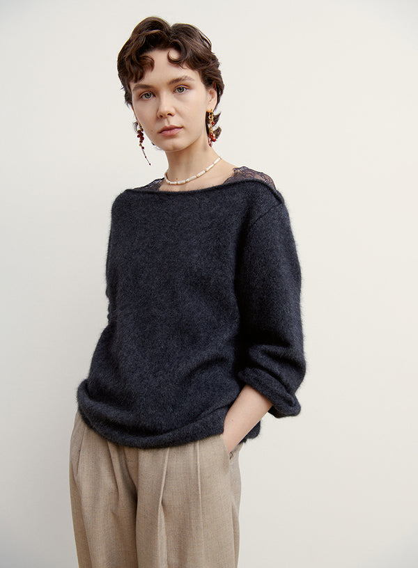 Lace Off-Shoulder Sweater