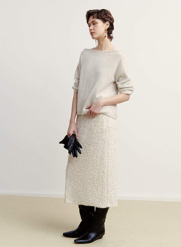 Lace Off-Shoulder Sweater