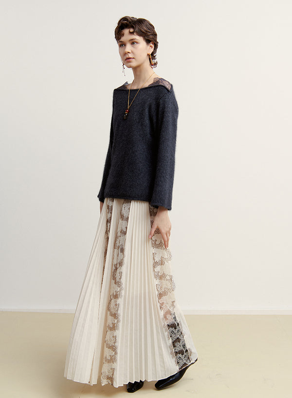 Layered Lace Accordion Skirt