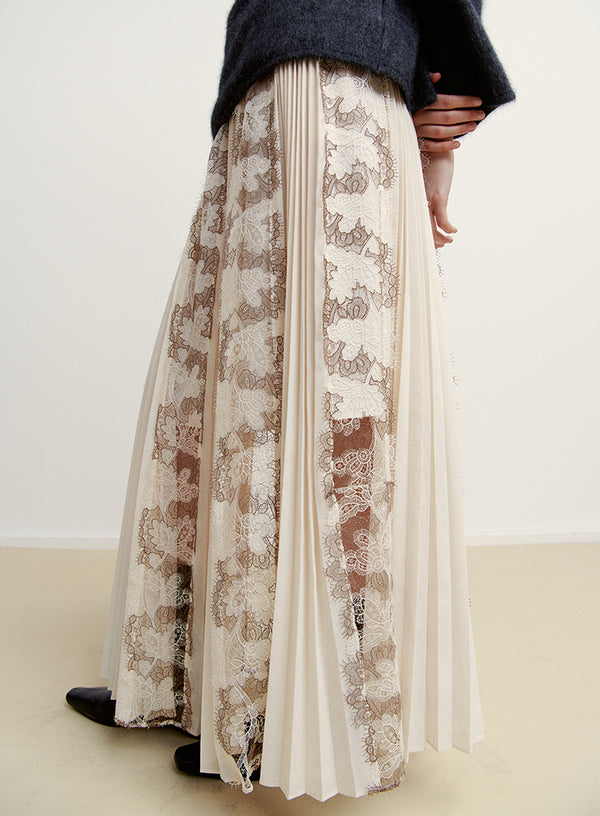 Layered Lace Accordion Skirt