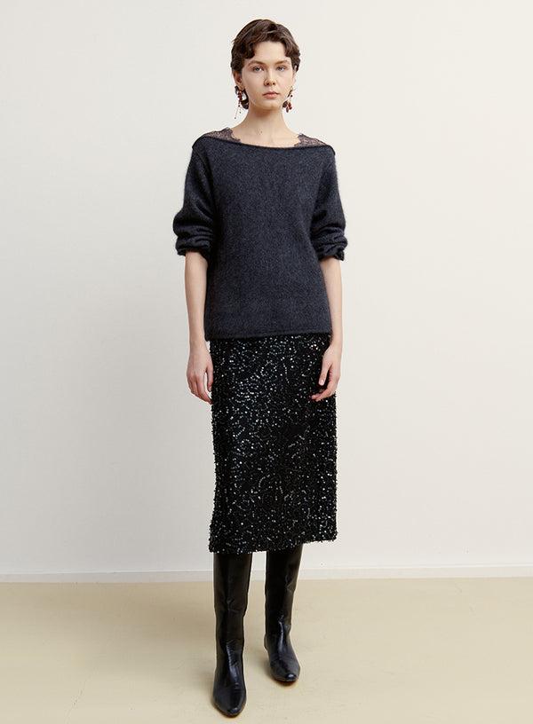 Glam Sequin Matte Skirt