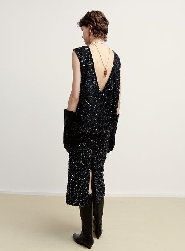 Matte Sequin Vest Top