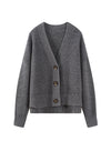 Deep V-Neck Yak Wool Cardigan