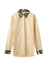Zebra Print Neckline Blouse