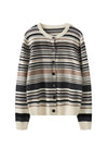 Wool Cashmere Striped Cardigan