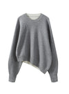 Asymmetric Hem Wool Sweater