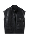 Leather Moto Biker Vest
