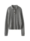 Cable Knit Polo Sweater