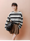 Candy Striped Round Neck Long Sleeved T-Shirt