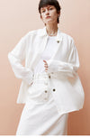 Texture White Long Sleeved Shirt