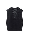 Cashmere dyb V-hals vest