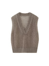 Cashmere dyb V-hals vest