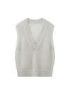 Cashmere dyb V-hals vest