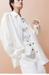 Texture White Long Sleeved Shirt