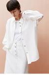 Texture White Long Sleeved Shirt