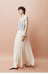 High Waisted Pleated Long Skirt