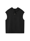 Half Zip Sleeveless Hooded Vest