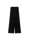 High Waisted Drawstring Straight Wide Leg Pants