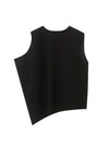 Round Necked Irregular Sleeveless Top