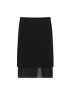 Straight Tulle Midi Skirt