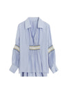 Embroidery Pleated Shirt