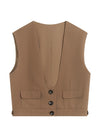 Big U-Neck Triple-Button Vest