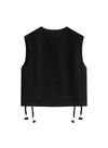 Deep V-Neck Sleeveless Short Vest