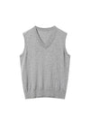 Gray V Neck Basic Tank Top