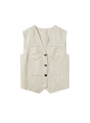 Sleeveless Linen Layered Vest