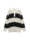 Wool Striped Polo Sweater