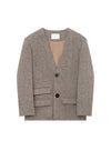 V-Neck Wool Suit Jacket