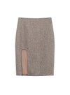 Slit Design Lady Wool Skirt