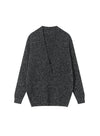 Button Up Deep V-Neck Wool Sweater