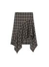 Retro Plaid Irregular Skirt