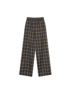 Plaid Straight Wide-Leg Trousers