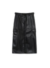 Modern Front Slit Leather Skirt