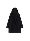 Wool Tie-Drape Hooded Coat