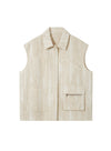 Linen Lapel Collar Vest