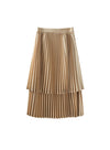 Double-Layered Pleated Skirt