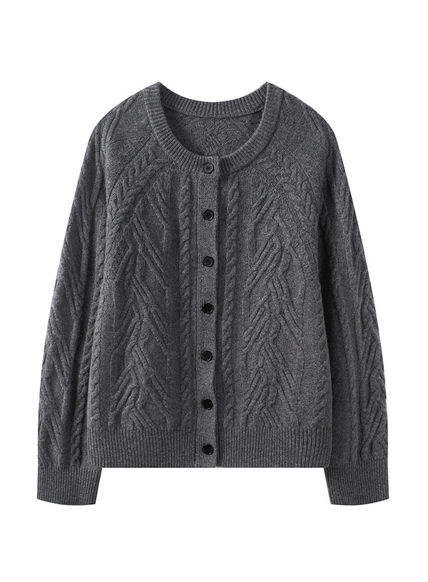Wool Cable Cardigan