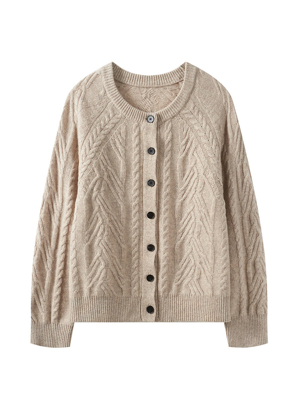 Wool Cable Cardigan