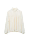 Classic Pleated High-Neck Blouse