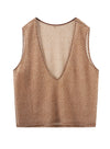 V-hals blomsterblonde tanktop