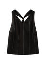 Linen Backless Vest Chic Stripe