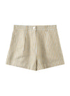 Sommer linned stribede shorts