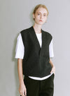 Cashmere dyb V-hals vest