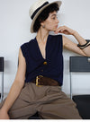 Retro Sleeveless Cardigan Vest